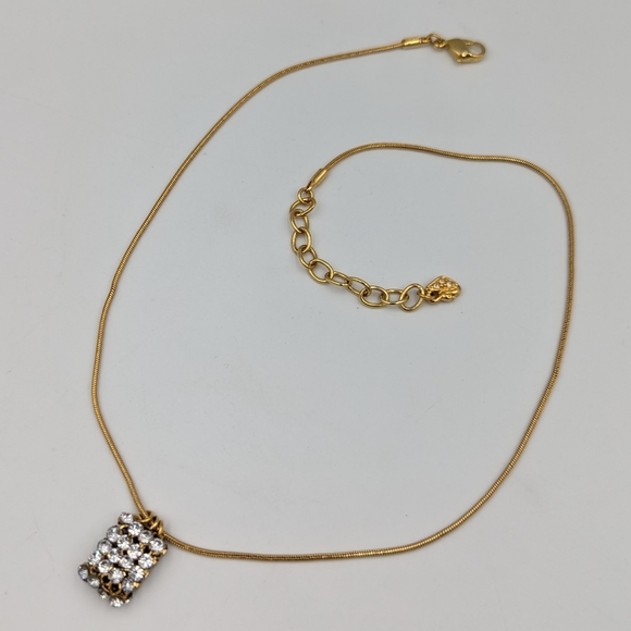 Vintage Swarovski crystals pendants signed on a gold tone Authentic - Picture 2 of 9